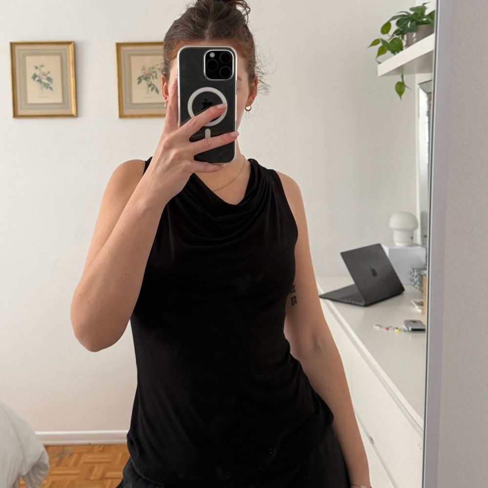 Calvin Klein cowl neck sleeveless Black Top